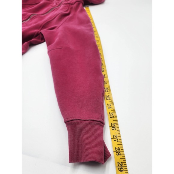 Vintage Cropped‎ Lululemon Hoodie Pink Oversized Y2K Athletic Full Zip M - Picture 10 of 14